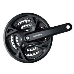 Шатуны Shimano FC-M371 (под 9-рик) 170mm 44\32\22 Черные с защитой