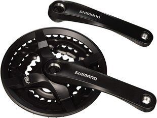 Шатуны Shimano TOURNEY FC-TY501, 170мм, 48/38/28T с защитой, Черный (AFCTY501C888CLX) OEM RU