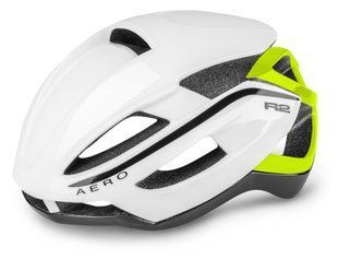 Шлем R2 AERO Белый/Лайм, глянец M (55-59 см) (ATH09F/M) RU