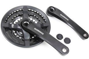 Шатуны Shimano TOURNEY FC-TY501, 170мм, 42/34/24T с защитой, Черный (EFCTY501C244CLB) oem RU