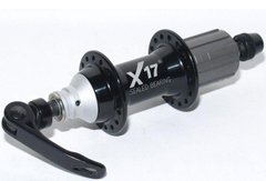 1111Втулка задняя X17 XC под V-Brake Черная алюминиевая, 32Н, под кассету 8/9ск., промподшипники