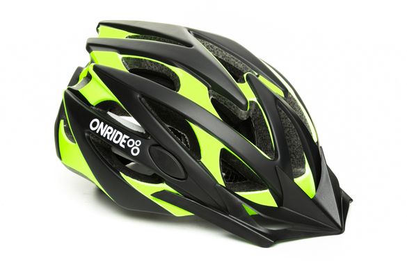 Шлем OnRide Cross Матовый Черно/Зеленый L (58-61 см) модель MV29 черный козырек белый лого